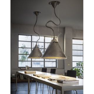 Aldo Bernardi / Suspensions / Calà - Antiqued Steel Suspensions Lamps
