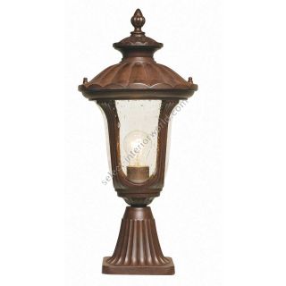 Elstead Lighting / Outdoor Pedestal Lights / Chicago 1 Small Lantern Rusty Bronze Patina