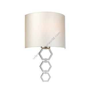 Elstead Lighting / Wall Lights / Clark Medium 1 Polished Chrome with Ivory Faux Silk Shade