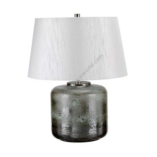 Elstead Lighting / Table Lamps / Columbus 1 Aged Verdigris with Light Grey Shade