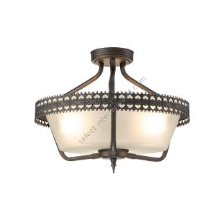 Elstead Lighting / Ceiling Lights / Crown 3 Semi-Flush Iron Gate