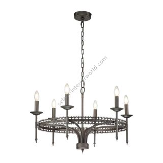 Elstead Lighting / Chandeliers / Crown 6 Iron Gate