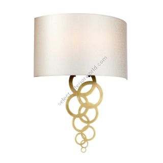 Elstead Lighting / Wall Lights / Curtis Large 2 Aged Brass with Ivory Faux Silk Shade