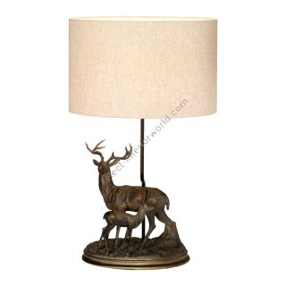 Elstead Lighting / Table Lamps / Amelia 1 Bronze Patina with Natural Shade