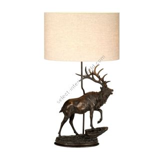 Elstead Lighting / Table Lamps / Angus 1 Bronze Patina with Natural Shade