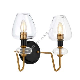 Elstead Lighting / Wall Lights / Armand 2 Aged Brass Plated & Charcoal Black Paint
