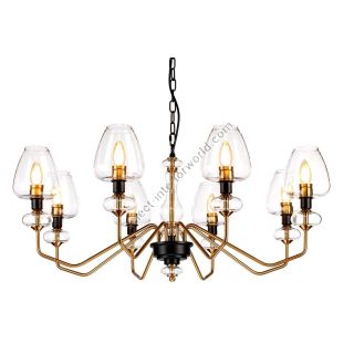Elstead Lighting / Chandeliers / Armand 8 Aged Brass Plated & Charcoal Black Paint
