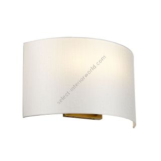 Elstead Lighting / Wall Lights / Cooper Large Curved with Aged Brass Back Plate with Ivory Shade