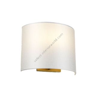 Elstead Lighting / Wall Lights / Cooper Medium Curved with Aged Brass Back Plate with Ivory Shade