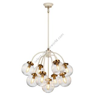 Elstead Lighting / Pendant Lights / Cosmos 9 Cream Painted and Aged Brass