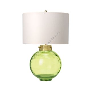 Elstead Lighting / Table Lamps / Kara Dark Green Glass with Origami Shade