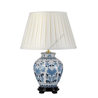 Elstead Lighting / Table Lamps / Linyi 1 Blue and White with Ivory Shade