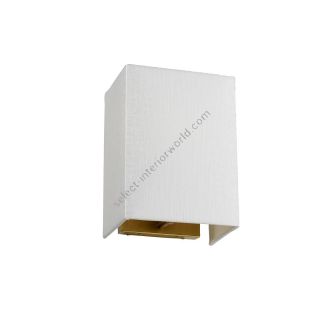 Elstead Lighting / Wall Lights / Riley Small Rectangular with Aged Brass Back Plate & Ivory Shade