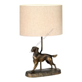 Elstead Lighting / Table Lamps / Rufus 1 Bronze Patina with Natural Shade