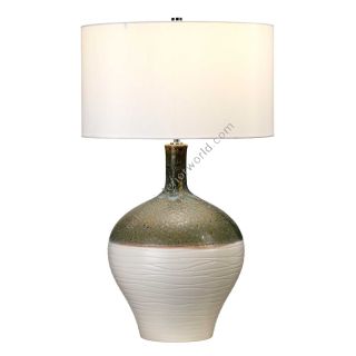 Elstead Lighting / Table Lamps / Eden Park 1 Green & Turquoise and Gold with Cream Shade