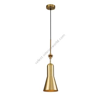 Elstead Lighting / Pendant Lights / Etoile 1lt Medium Aged Brass and Gold Leaf