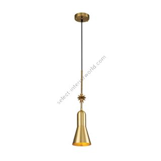 Elstead Lighting / Pendant Lights / Etoile 1lt Small Aged Brass and Gold Leaf