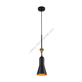 Elstead Lighting / Pendant Lights / Etoile 1lt Small Matte Black and Gold Leaf