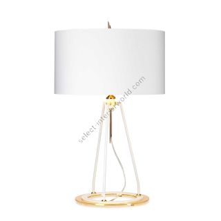 Elstead Lighting / Table Lamps / Ferrara White with Metallic Gold Lining Shade