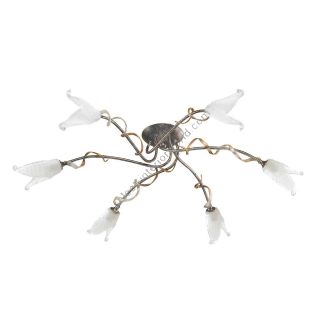 Elstead Lighting / Ceiling Lights / Fly 6 Semi-Flush Black & Silver & Gold