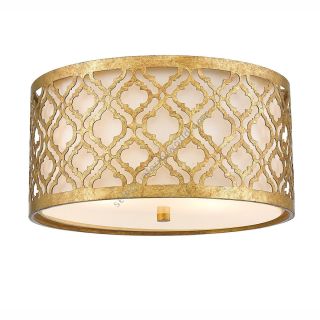 Elstead Lighting / Ceiling Lights / Arabella 2 Distressed Gold & Ivory Shade