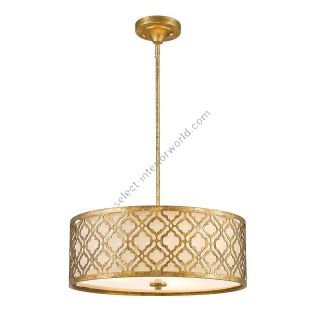 Elstead Lighting / Pendant Lights / Arabella 3 Duo-Mount Large Distressed Gold & Ivory Shade