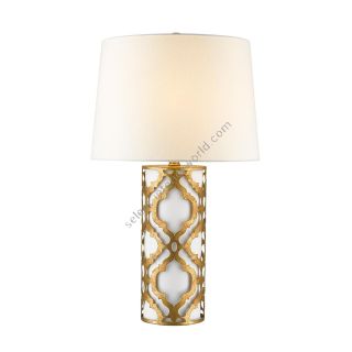 Elstead Lighting / Table Lamps / Arabella 1 Distressed Gold & Ivory Shade