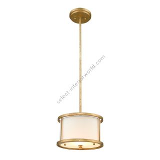 Elstead Lighting / Pendant Lights / Lemuria 1 Duo-Mount Mini Distressed Gold & Ivory Shade
