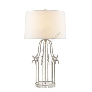 Elstead Lighting / Table Lamps / Stella 1 Distressed Silver with Cream Shade