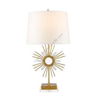 Elstead Lighting / Table Lamps / Sun King 1 Distressed Gold & Cream Shade