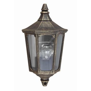 Elstead Lighting / Outdoor Wall Lights / Cricklade Half Lantern Black & Gold