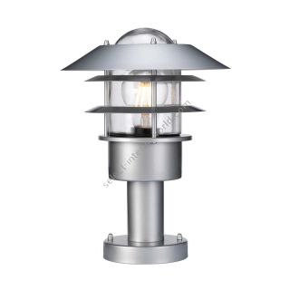 Elstead Lighting / Outdoor Pedestal Lights / Helsingor 1 Lantern Silver