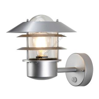 Elstead Lighting / Outdoor Wall Lights / Helsingor 1 PIR Lantern Silver