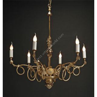 Officina Ciani / Chandeliers / Metal with Leaves and Glass Roses HL1049CH-6