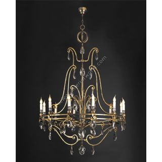 Officina Ciani / Chandeliers / Forged Iron with Crystal Details HL1103CH-12 Remigius