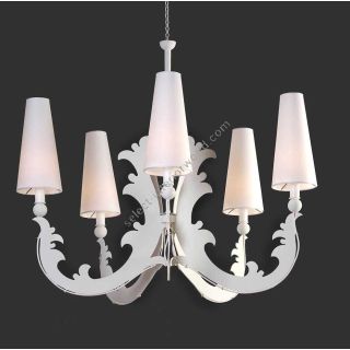 Iron Chandelier with Conical Shades HL1128CH Fregio by Officina Ciani