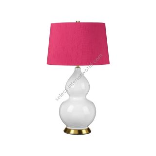 Elstead Lighting / Table Lamps / Isla 1 Aged Brass with Cranberry Pink Shade