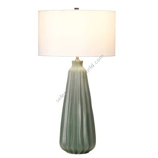 Elstead Lighting / Table Lamps / Kew 1 Sage Green with White Shade