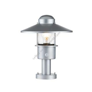 Elstead Lighting / Outdoor Pedestal Lights / Klampenborg 1 with PIR Silver