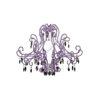 Mechini / Chandeliers / Wrought Iron with Coloured Crystal L-CORDA/1 VIOLET