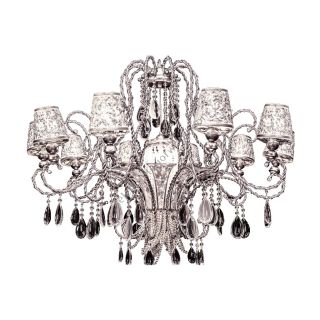 Mechini / Chandeliers / Wrought Iron with Crystal and Silver Lampshade L-CORDA 5