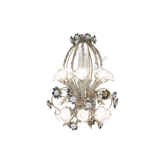 Mechini / Chandeliers / Coloured Bohemian Crystal & Murano Glass L-GIGLIO/16 Gold