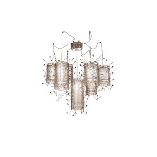 Mechini / Chandeliers / Wrought Iron with Colored Bohemian Crystal L-Grid/7+2
