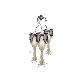 Mechini / Chandeliers / Clear Bohemian and Fabric Lampshade L-SCUDO/3 White