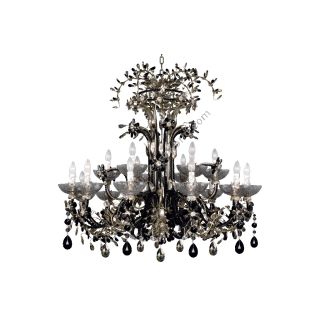Mechini / Chandeliers / Wrought Iron with Coloured Bohemian Crystal L106/18 DC MH