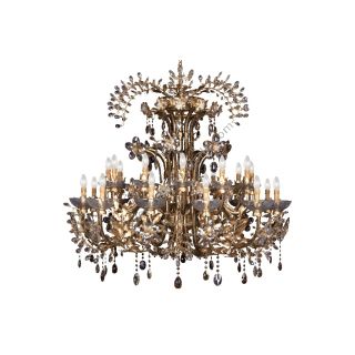 Mechini / Chandeliers / Wrought Iron with Coloured Bohemian Crystal L106/18 Dc