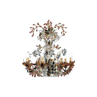 Mechini / Chandeliers / Bohemian Crystal & Murano Glass and Clear Pearl Banding L106/8