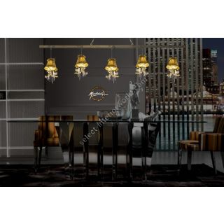 Mechini / Chandeliers / Clear Bohemian Crystal and Lamp Shades L111/5 Line