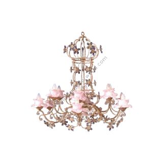 Mechini / Chandeliers / Clear Bohemian Crystal & Murano Glass and Crystal Strip L243/13
