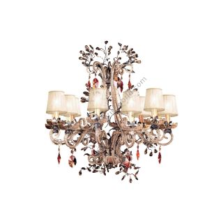 Mechini / Chandeliers / Clear Pearl Banding and Silk Lampshade L256/12